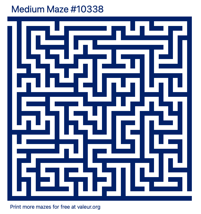 Free Printable Medium Maze number 10338