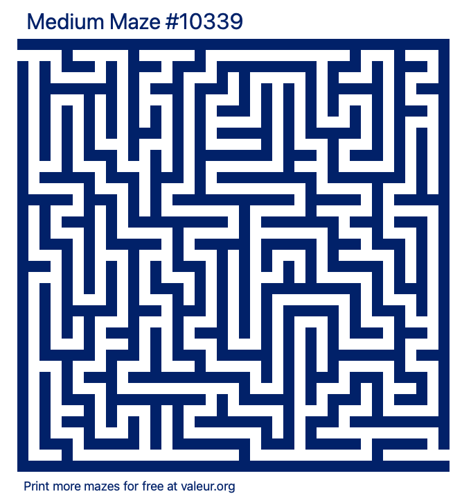 Free Printable Medium Maze number 10339