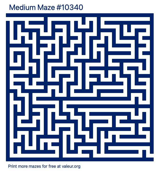 Free Printable Medium Maze number 10340