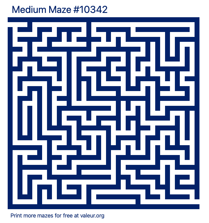Free Printable Medium Maze number 10342