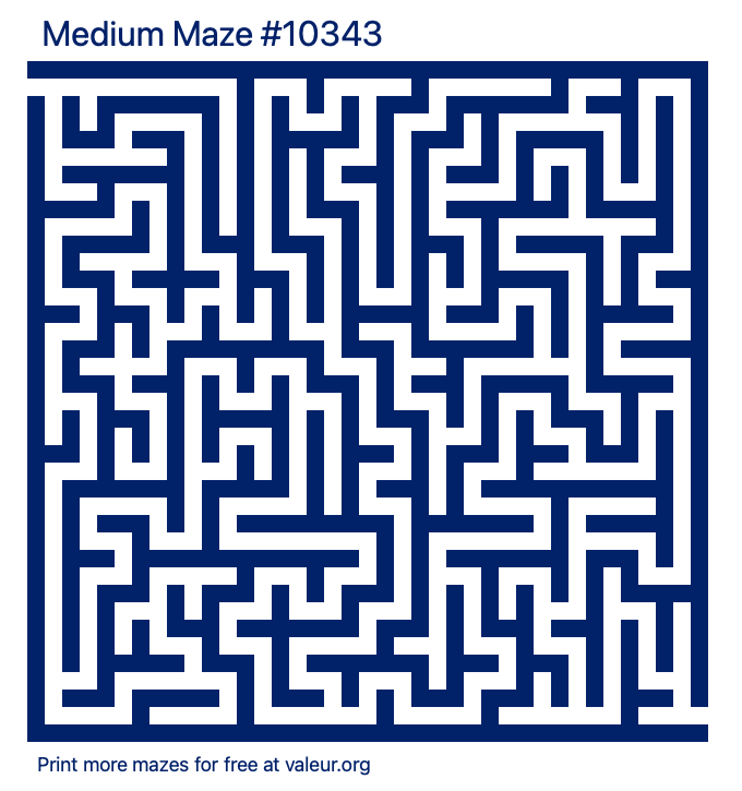 Free Printable Medium Maze number 10343