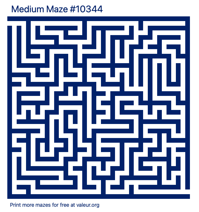 Free Printable Medium Maze number 10344