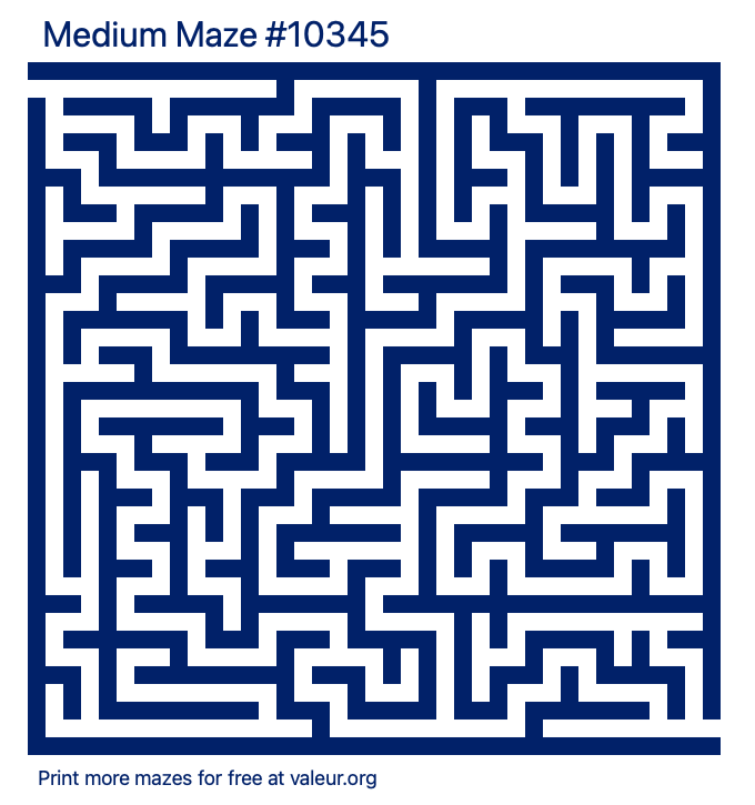 Free Printable Medium Maze number 10345