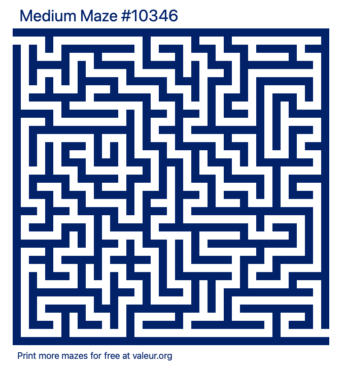 Free Printable Medium Maze number 10346