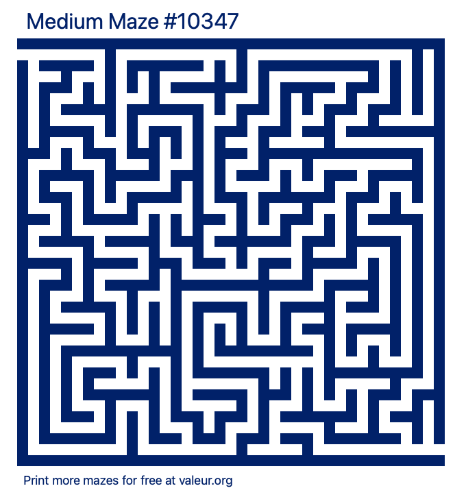 Free Printable Medium Maze number 10347