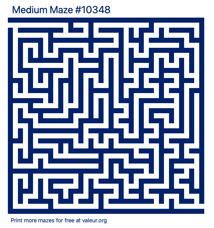 Free Printable Medium Maze number 10348