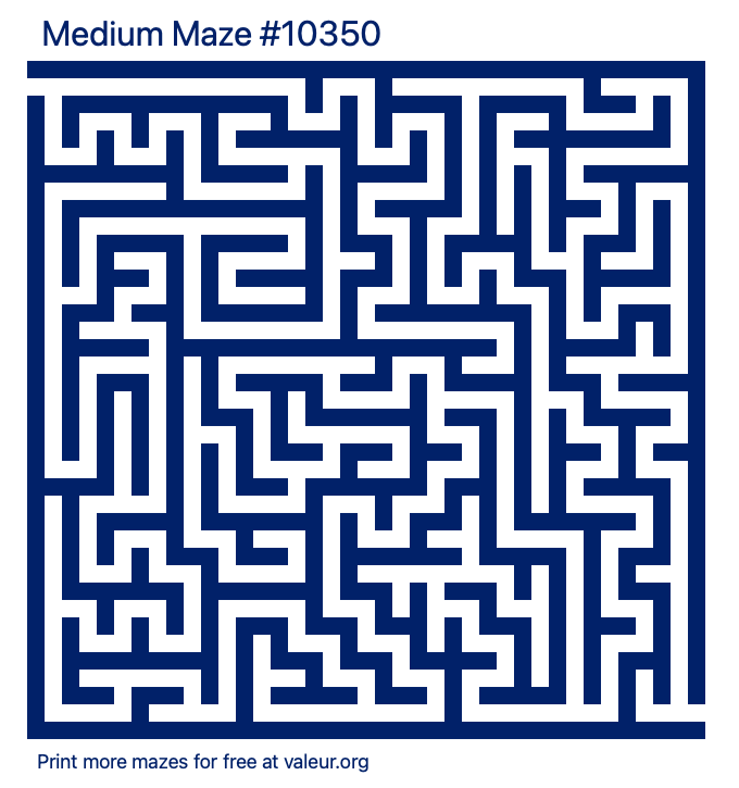 Free Printable Medium Maze number 10350