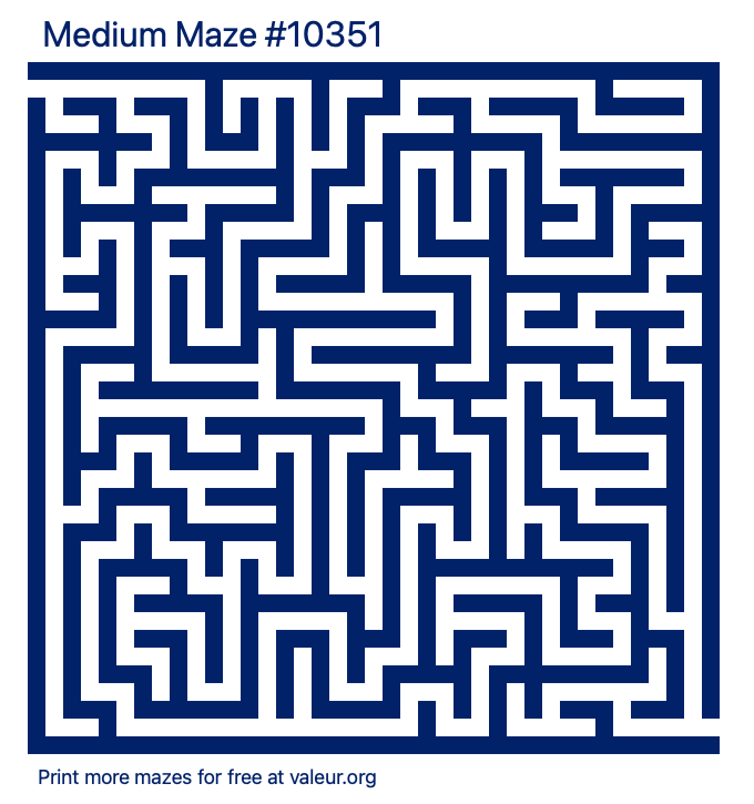 Free Printable Medium Maze number 10351