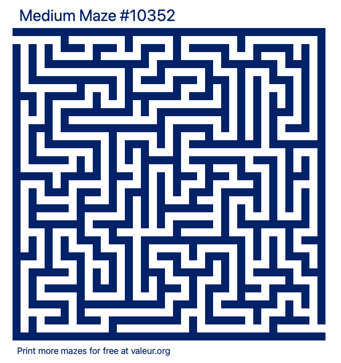 Free Printable Medium Maze number 10352