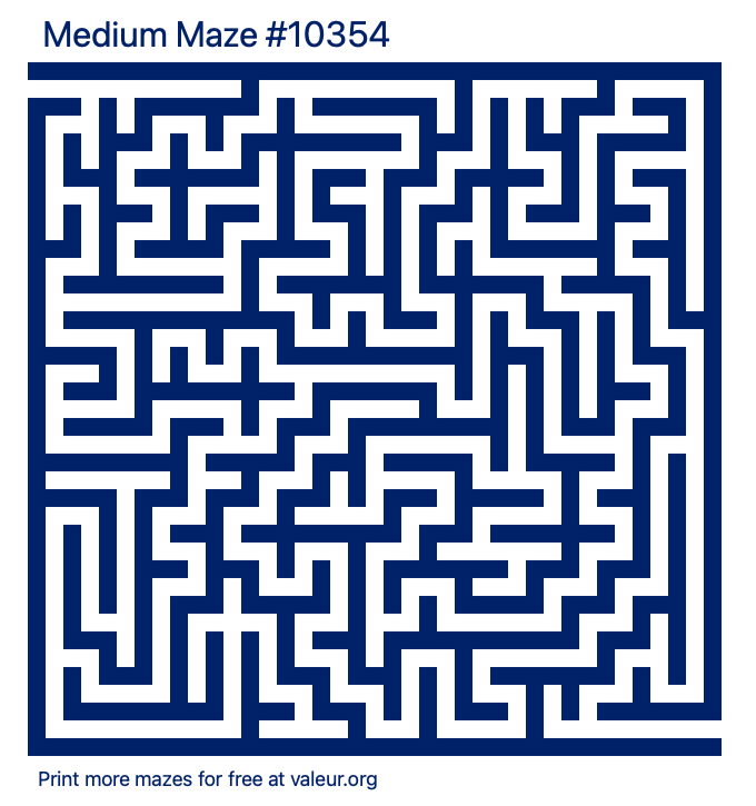 Free Printable Medium Maze number 10354