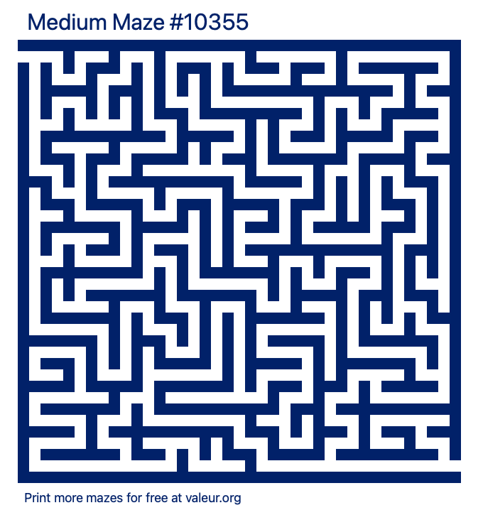 Free Printable Medium Maze number 10355
