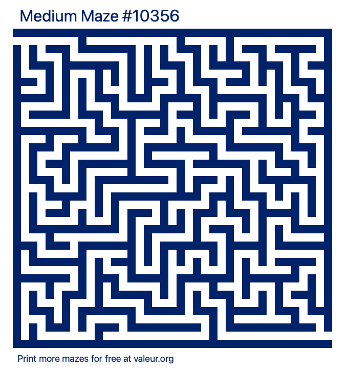 Free Printable Medium Maze number 10356