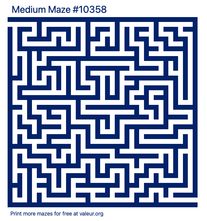 Free Printable Medium Maze number 10358
