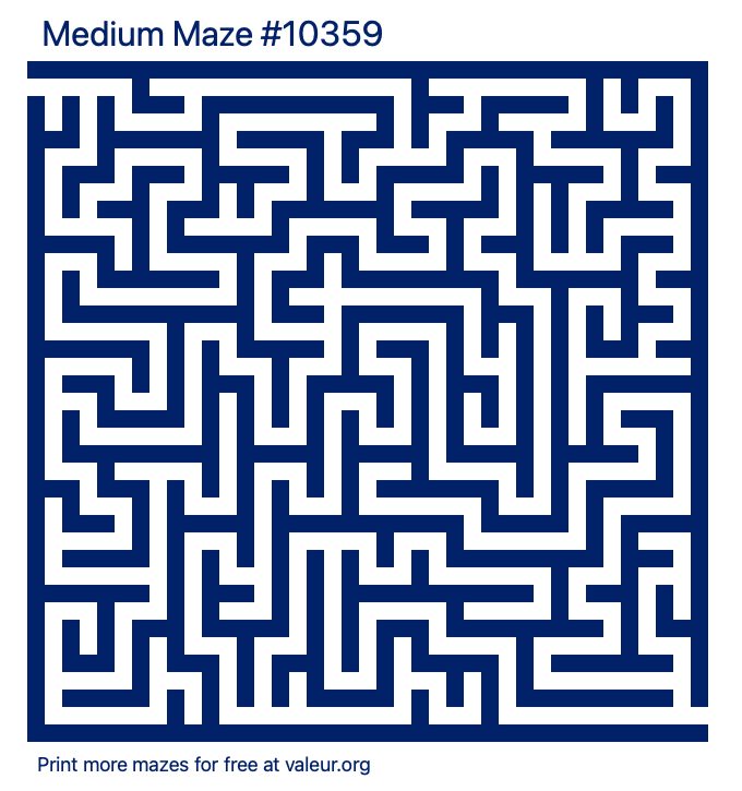 Free Printable Medium Maze number 10359
