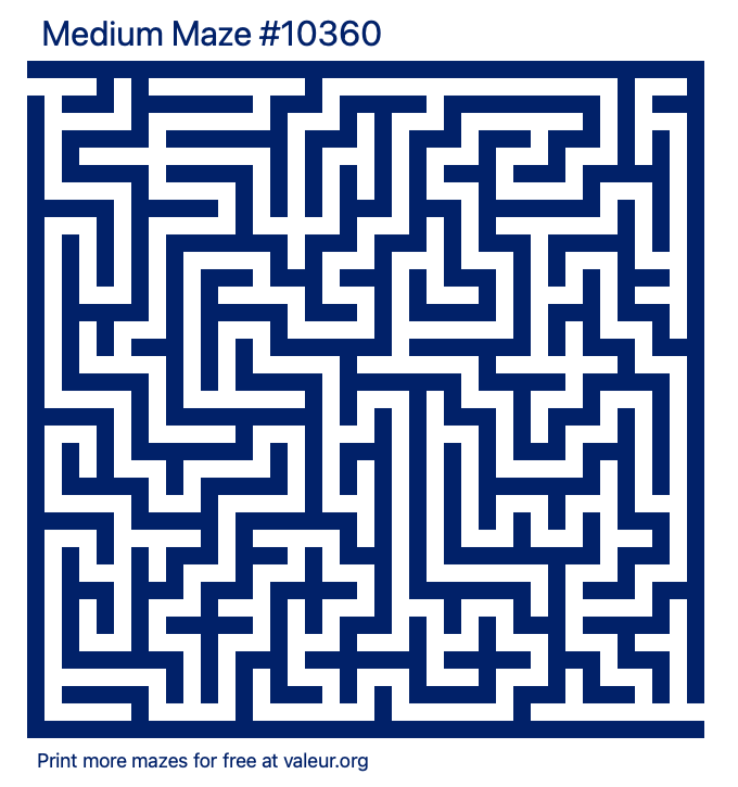 Free Printable Medium Maze number 10360