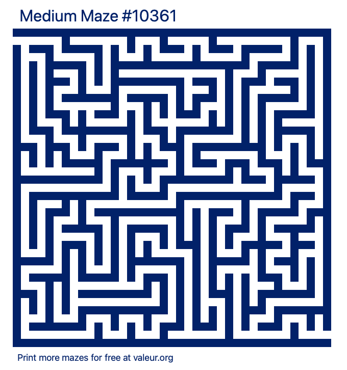 Free Printable Medium Maze number 10361