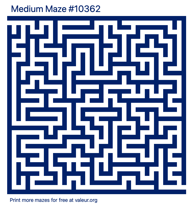 Free Printable Medium Maze number 10362