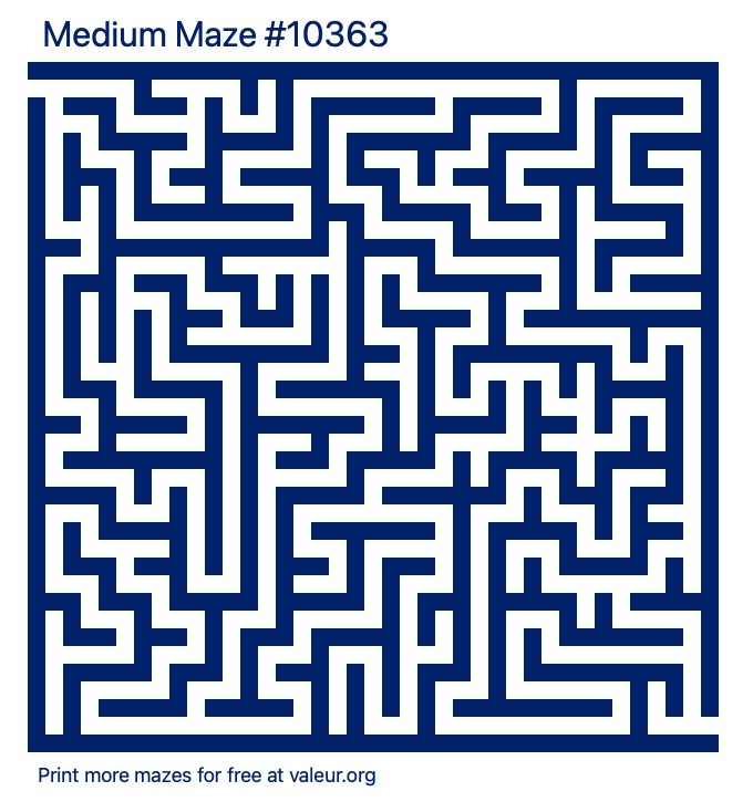 Free Printable Medium Maze number 10363