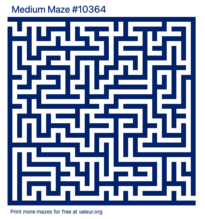 Free Printable Medium Maze number 10364