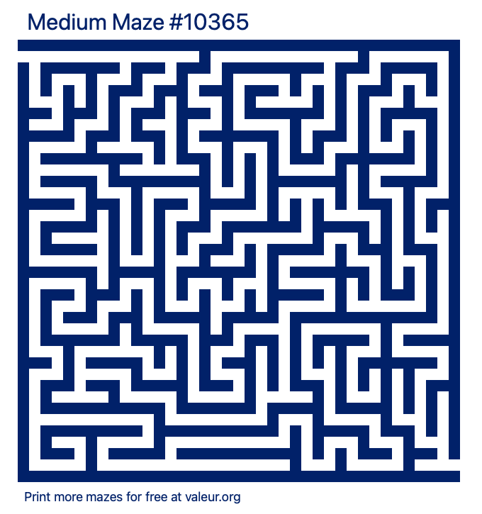 Free Printable Medium Maze number 10365