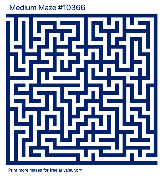 Free Printable Medium Maze number 10366