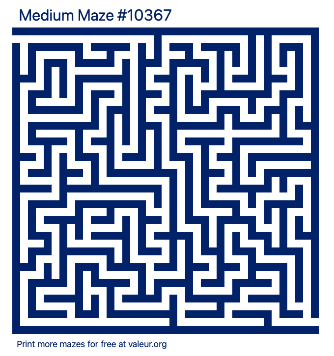 Free Printable Medium Maze number 10367