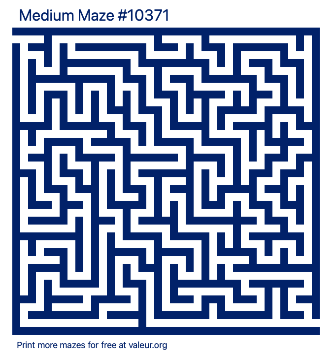 Free Printable Medium Maze number 10371