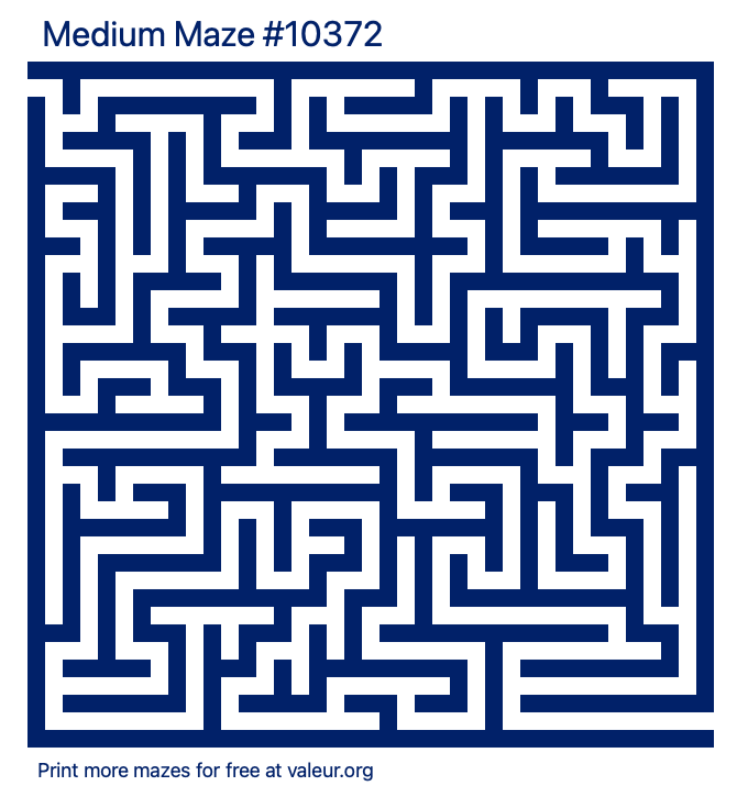 Free Printable Medium Maze number 10372
