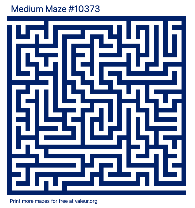 Free Printable Medium Maze number 10373