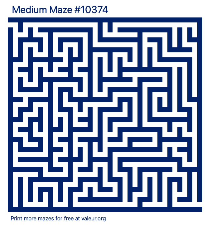 Free Printable Medium Maze number 10374