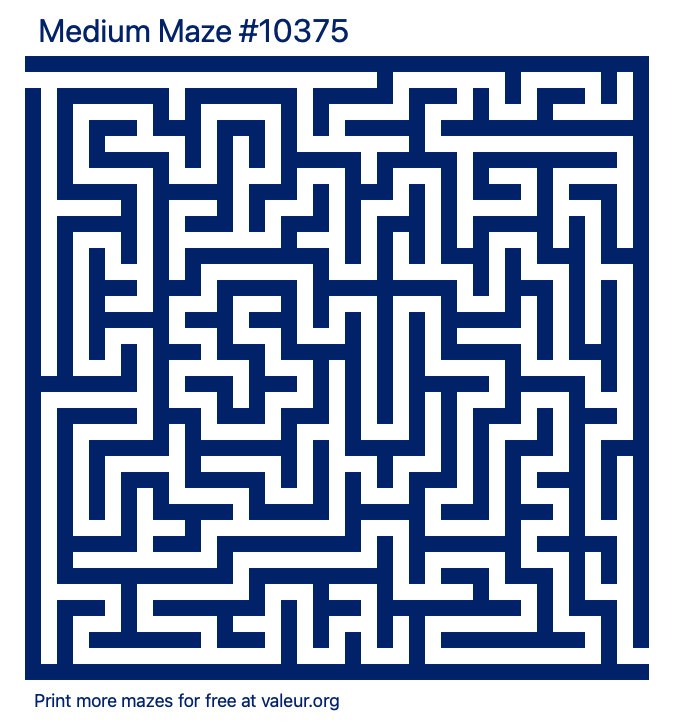 Free Printable Medium Maze number 10375