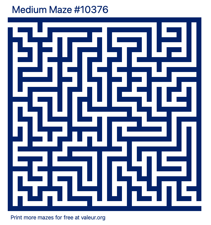 Free Printable Medium Maze number 10376