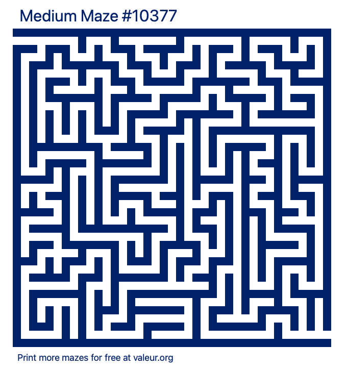 Free Printable Medium Maze number 10377