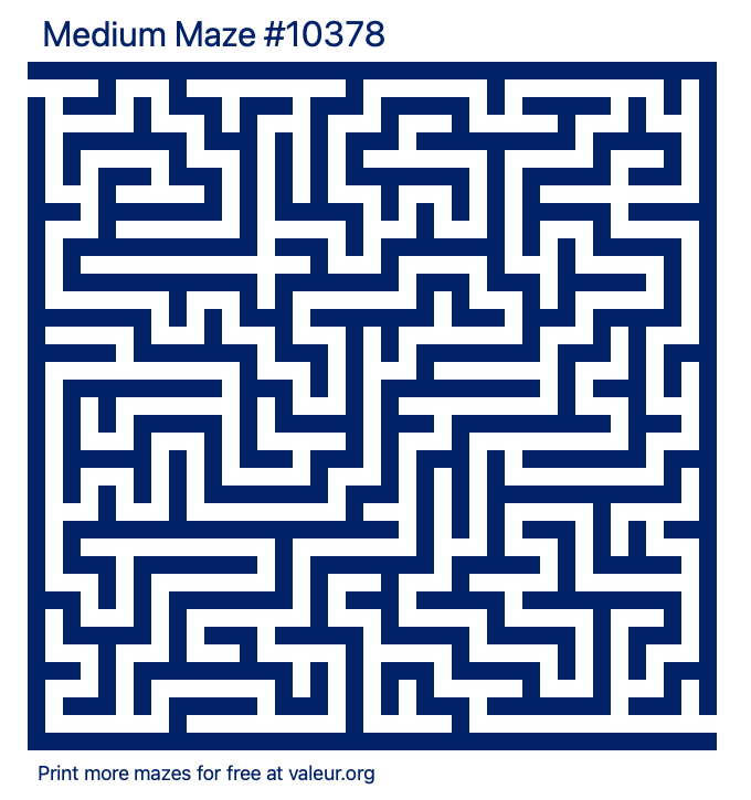 Free Printable Medium Maze number 10378