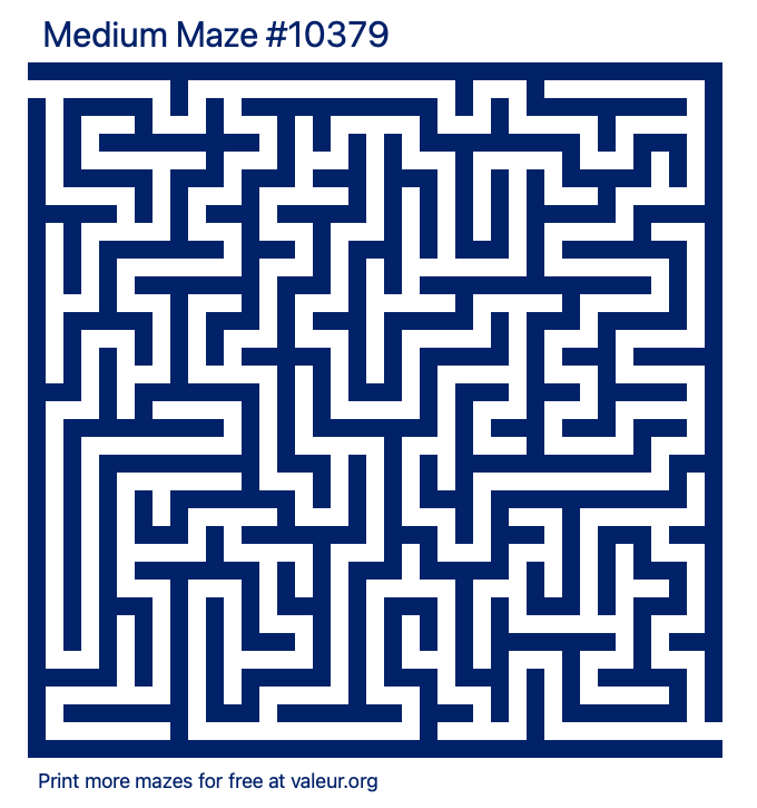 Free Printable Medium Maze number 10379
