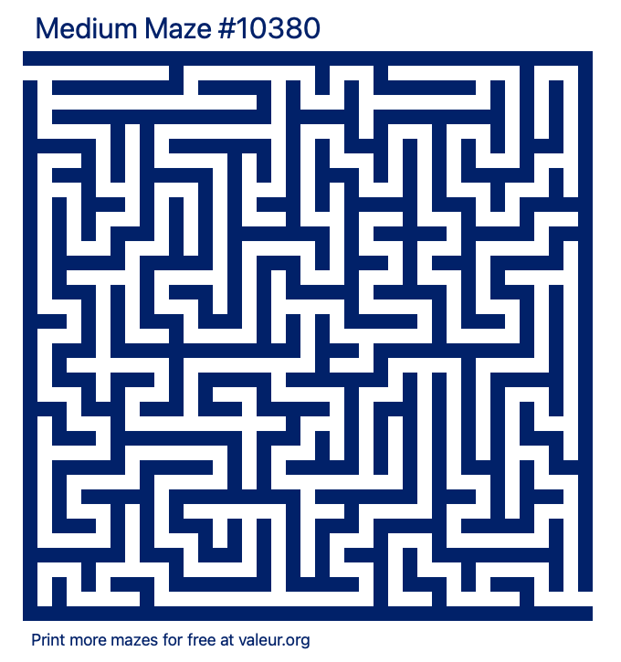 Free Printable Medium Maze number 10380