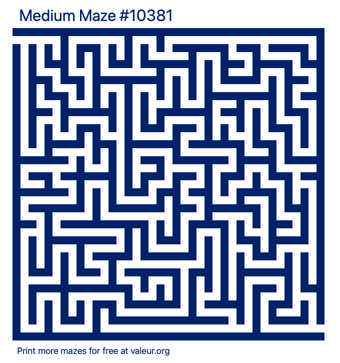 Free Printable Medium Maze number 10381