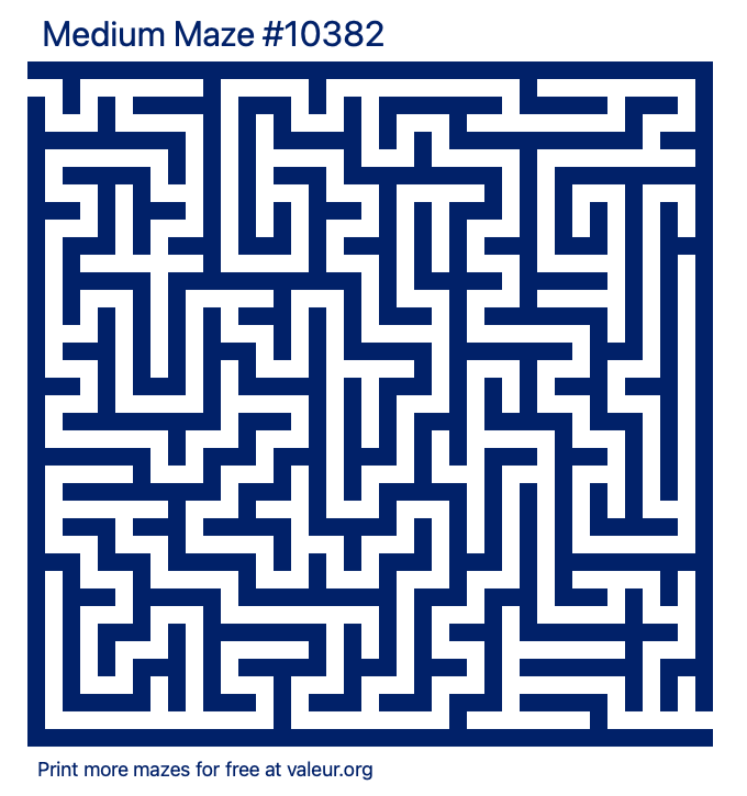 Free Printable Medium Maze number 10382