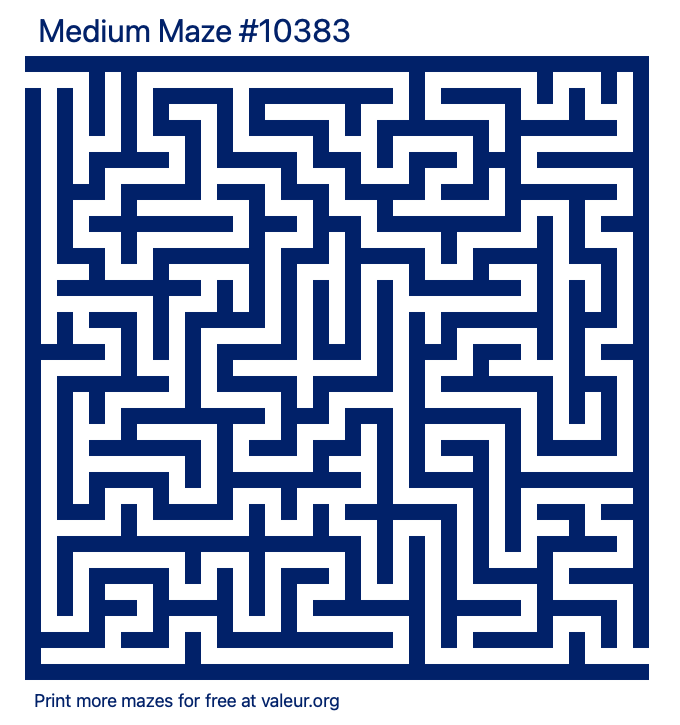 Free Printable Medium Maze number 10383