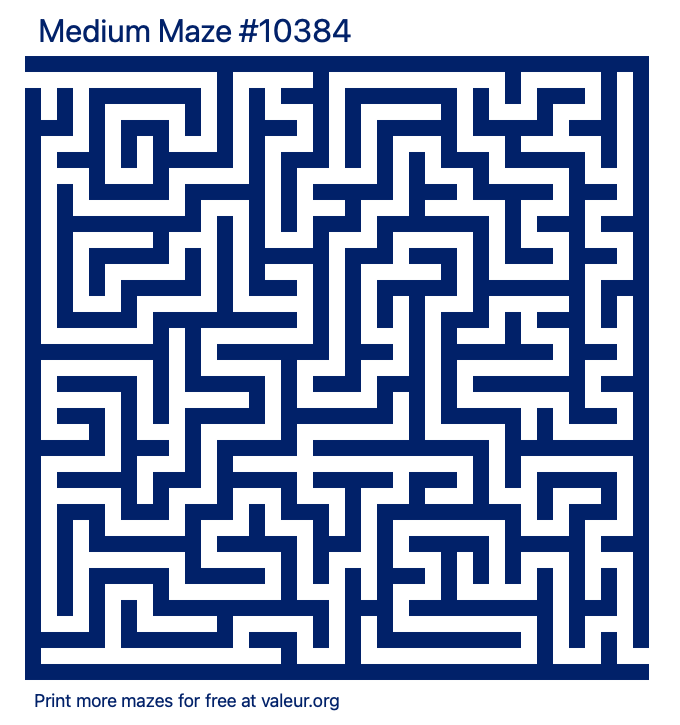 Free Printable Medium Maze number 10384