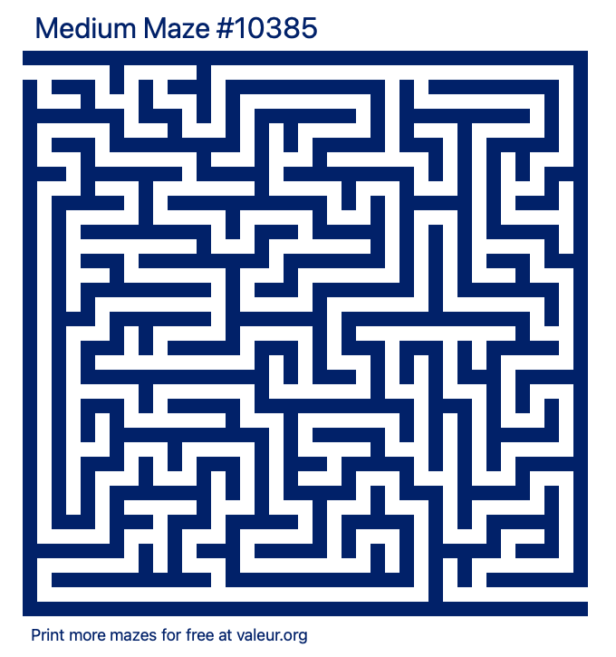 Free Printable Medium Maze number 10385