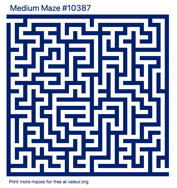 Free Printable Medium Maze number 10387