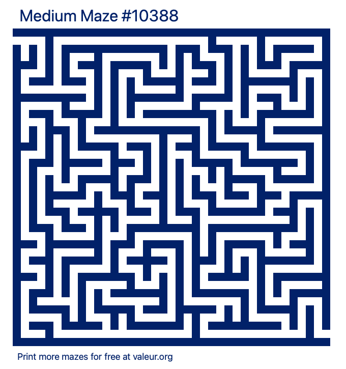 Free Printable Medium Maze number 10388