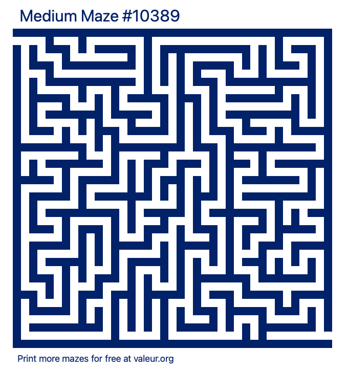 Free Printable Medium Maze number 10389