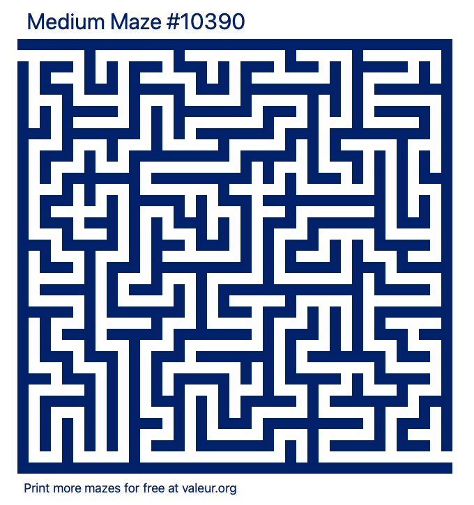 Free Printable Medium Maze number 10390