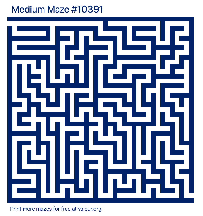Free Printable Medium Maze number 10391
