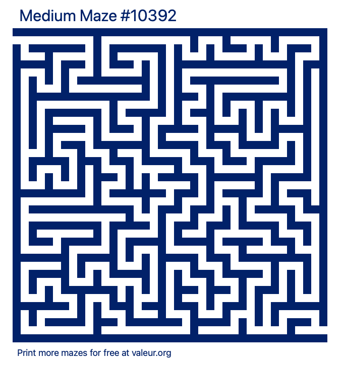 Free Printable Medium Maze number 10392