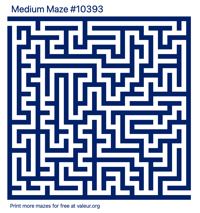 Free Printable Medium Maze number 10393