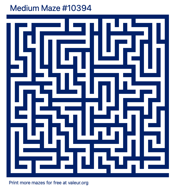Free Printable Medium Maze number 10394