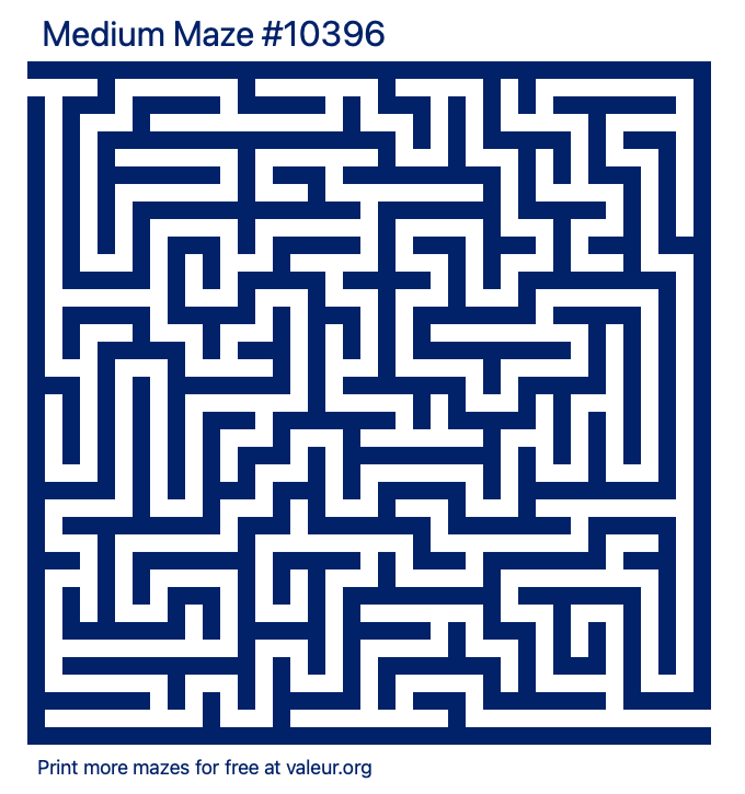 Free Printable Medium Maze number 10396
